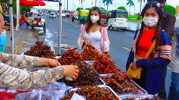 Cambodian Exotic Food - Fried Spider Cricket Giant Water Bug & More